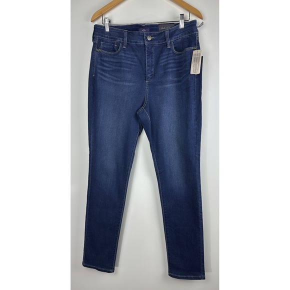 NWT NYDJ Alina Skinny Legging Blue Denim Stretch Echo Valley Medium Wash Size 14 - Picture 14 of 14